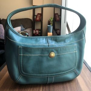 Blue leather Coach purse